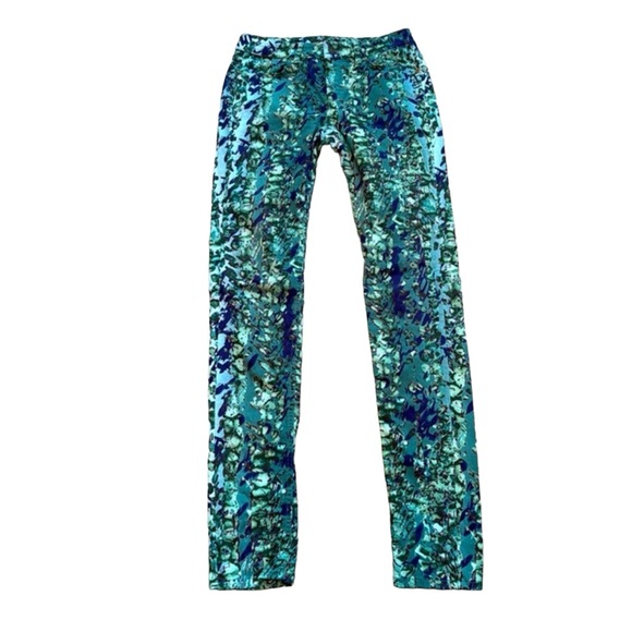 ESCADA SPORT teal green, blue print jean, size 36 EU - Picture 1 of 14